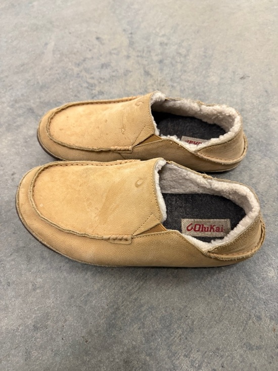 Olukai Men\'s Slip-On Suede Moccasins in Tan main image 4